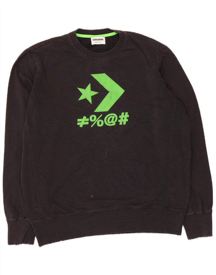 Converse Hombre Graphic Sudadera Jumper Grande Negro