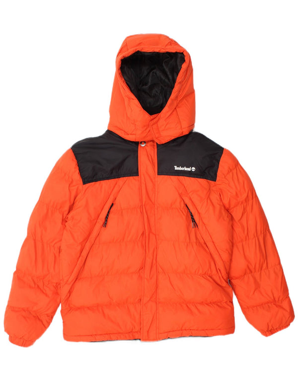 Timberland Chaqueta acolchada con capucha para niños 13-14 años Small Naranja Colorblock