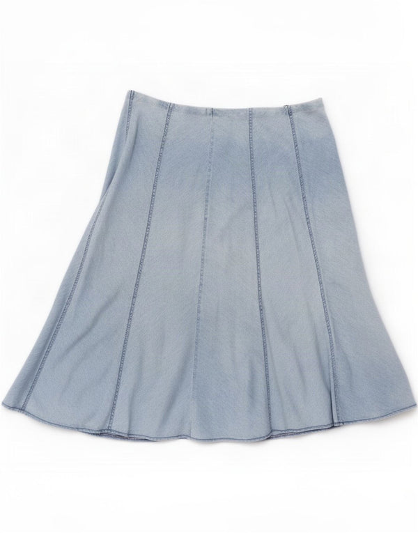 Marks & Spencer Falda acampanada para mujer UK 46 Grande W36 Algodón azul