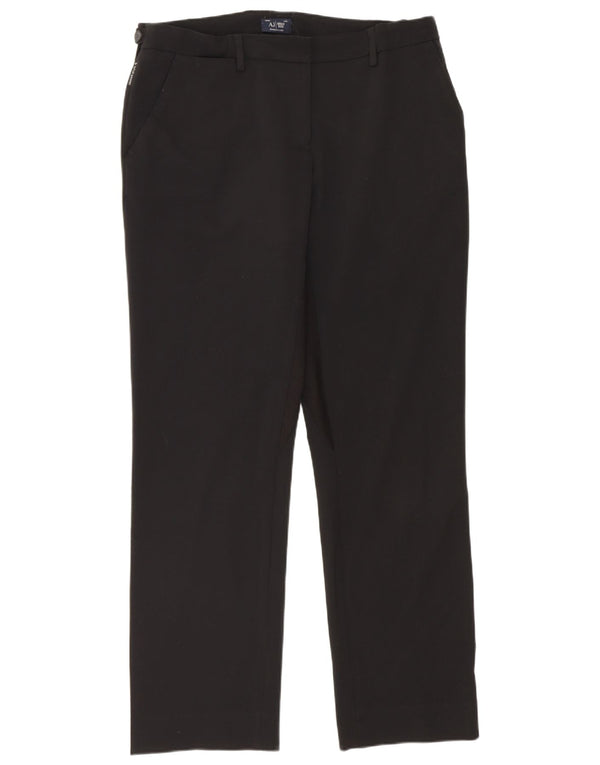 Pantalón De Traje Recto Armani Mujer W30 L29 Poliéster Negro
