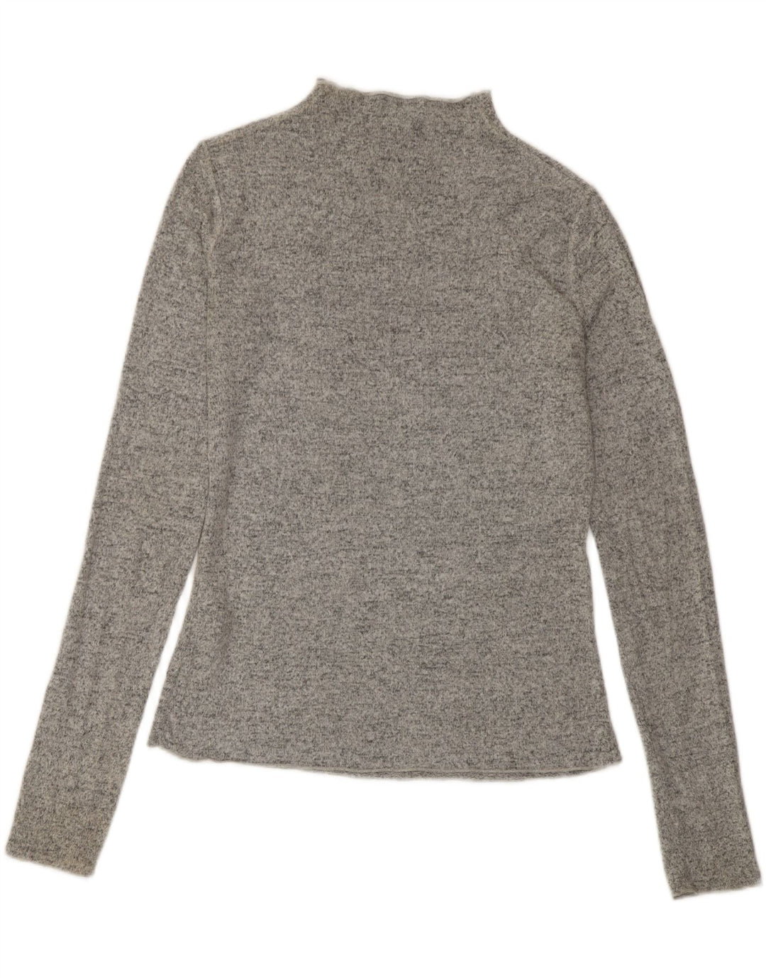 Zara Mujer Top Manga Larga UK 40 Small Gris Viscosa Moteada