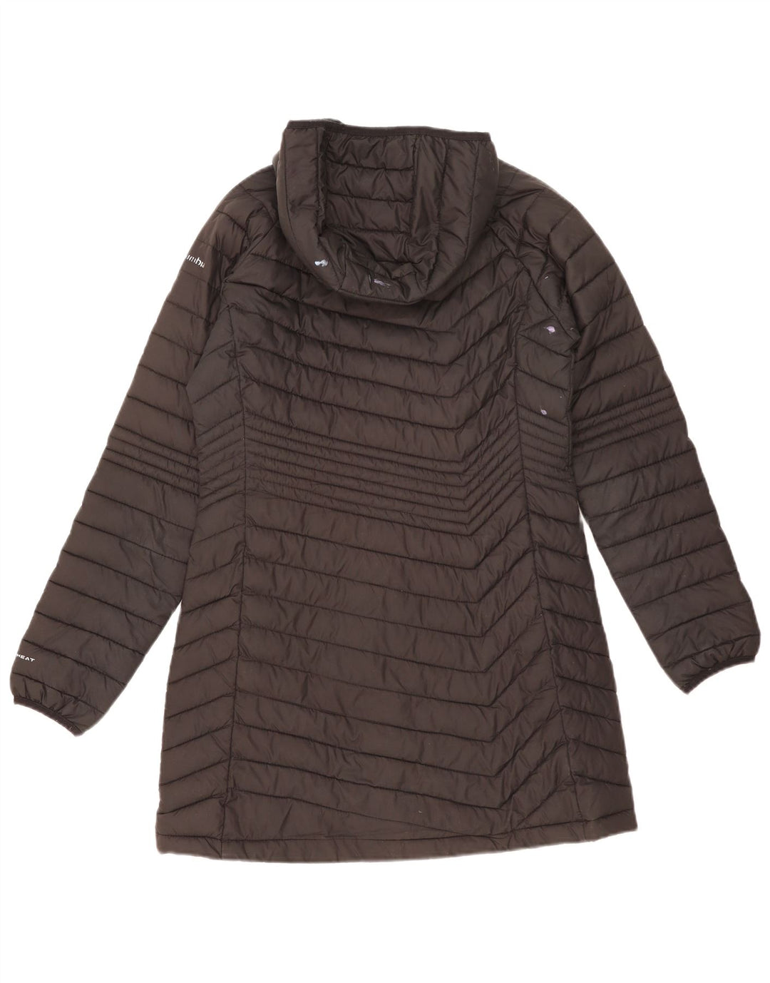 Columbia Abrigo acolchado con capucha para mujer UK 44 Poliéster negro mediano