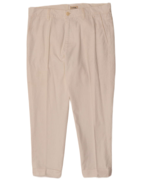 Mauro Grifoni Pantalones cortos de cintura alta para mujer IT 42 Medium W34 L24 Blanco