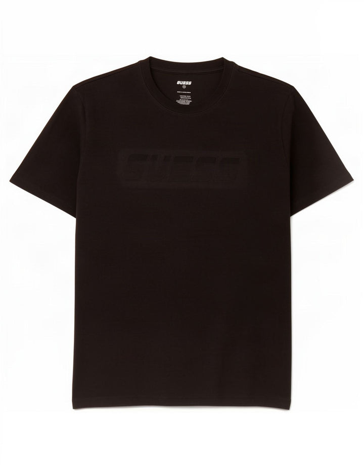 Guess Camiseta gráfica para hombre Top mediano de algodón negro