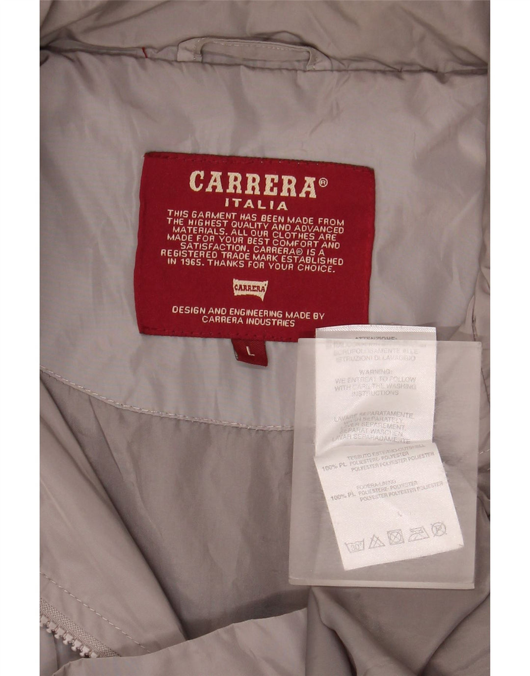 CARRERA Chaqueta utilitaria con capucha de ajuste regular para hombre UK 40 Poliéster gris grande