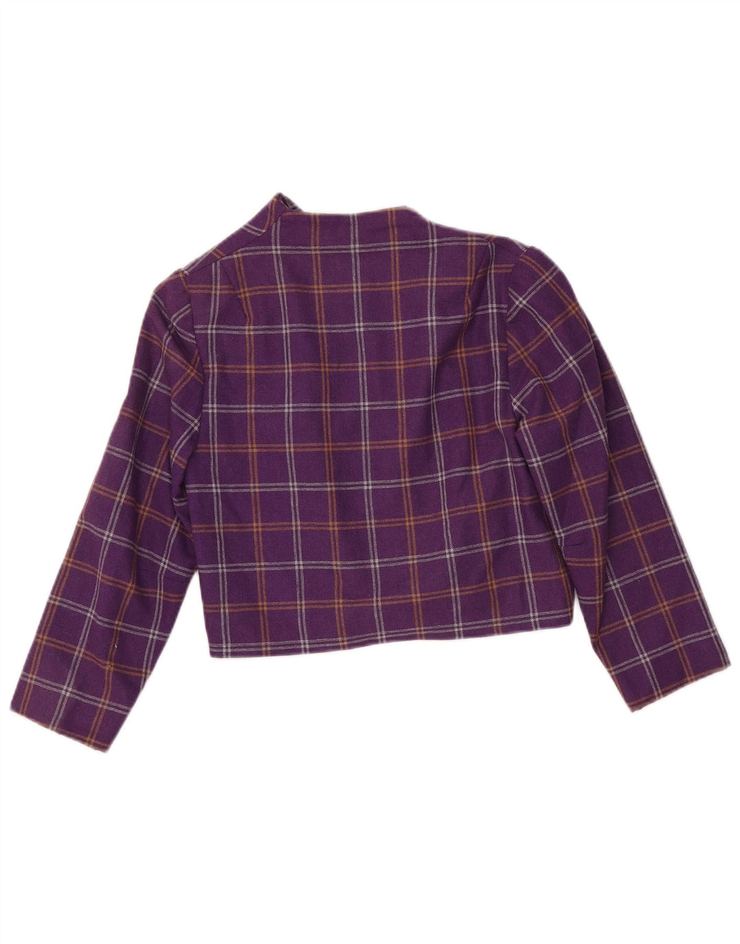 VINTAGE Chaqueta Bolero para Mujer Reino Unido 10 Pequeño Cuadro Púrpura