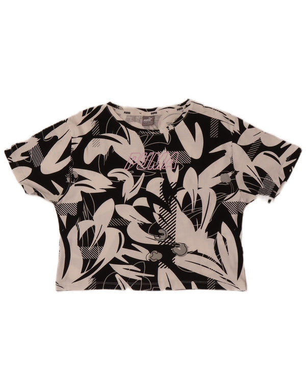 Puma Camiseta corta con estampado abstracto para niñas 11-12 años Negro