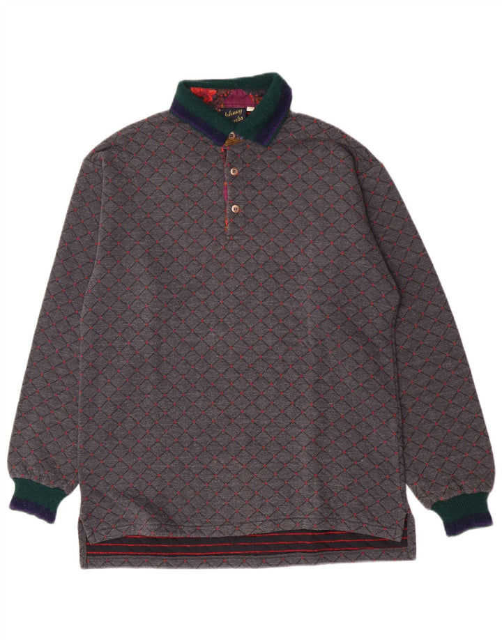 Johnny Lambs Polo de rugby para hombre IT 50 gris medio Argyle/diamante