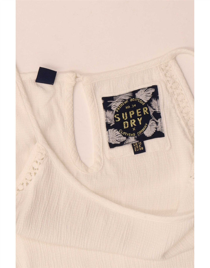 Superdry Blusa Extragrande Sin Mangas para Mujer UK 40 Small Blanco