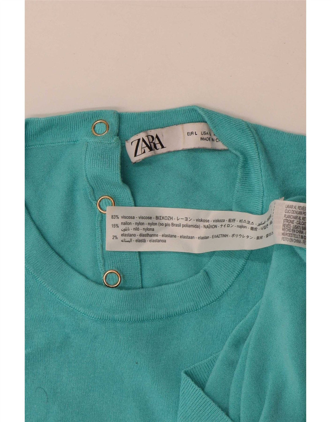 Zara - Camiseta sin mangas para mujer, talla 40, talla grande, viscosa azul
