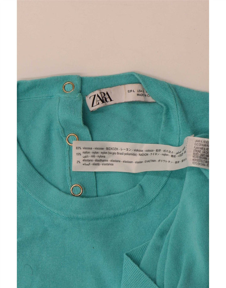 Zara - Camiseta sin mangas para mujer, talla 40, talla grande, viscosa azul