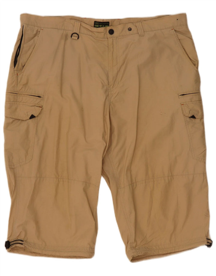 Marks & Spencer Pantalones cortos cargo para hombre W44 2XL Algodón beige