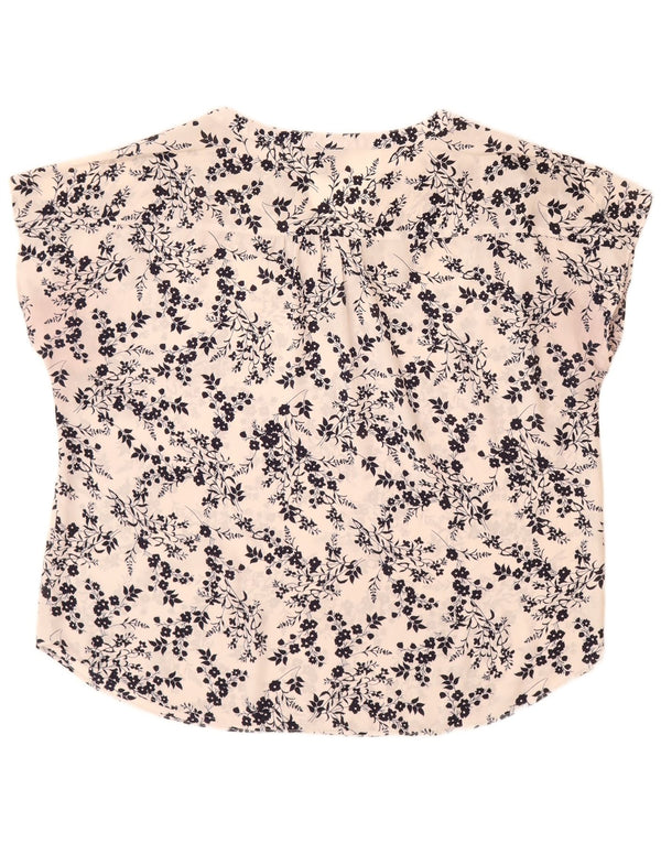 BANANA REPUBLIC Blusa para Mujer Top UK 40 XL Off White Floral