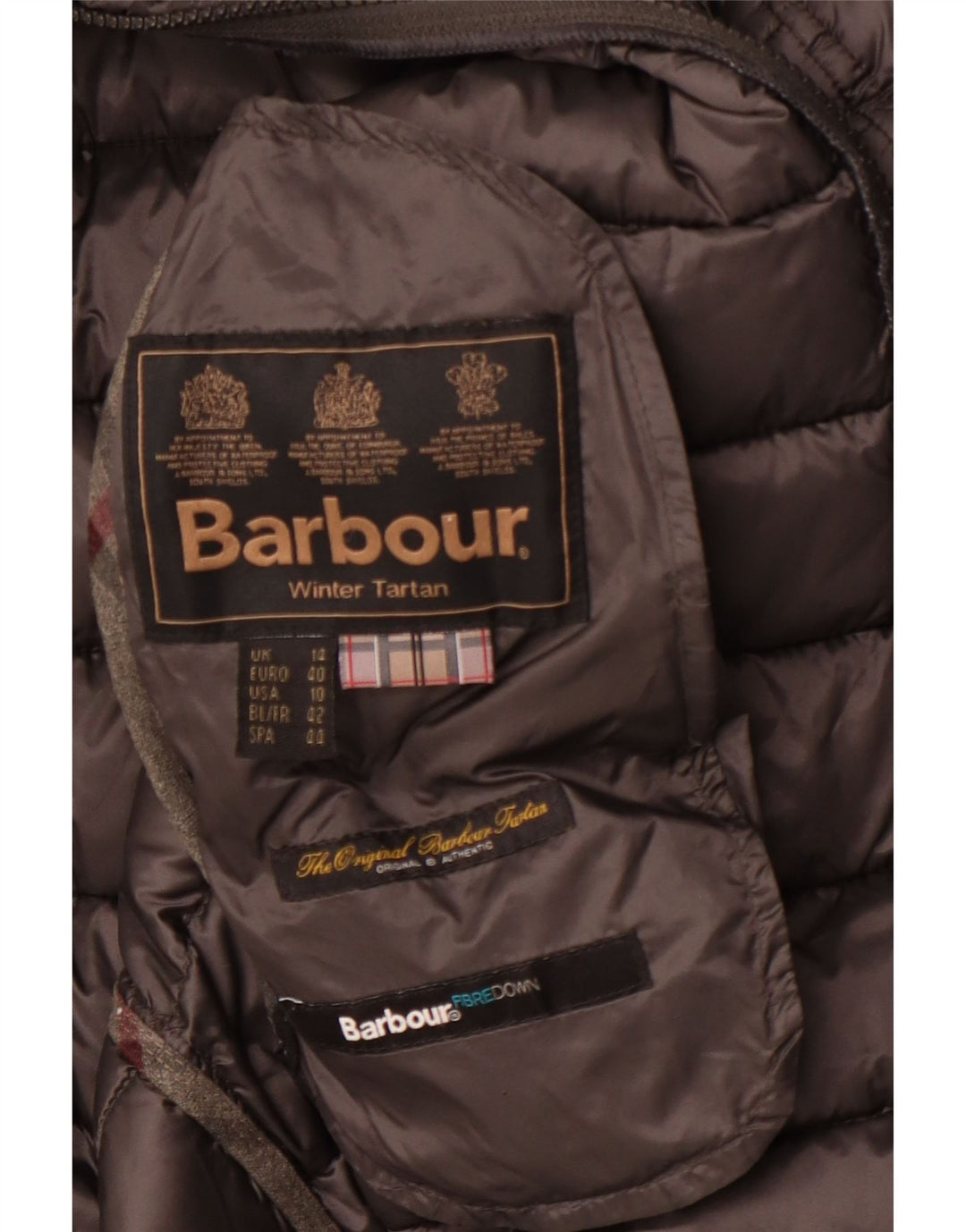 Barbour Chaqueta Acolchada De Tartán De Invierno Para Mujer Reino Unido 44 Grande Gris Invierno