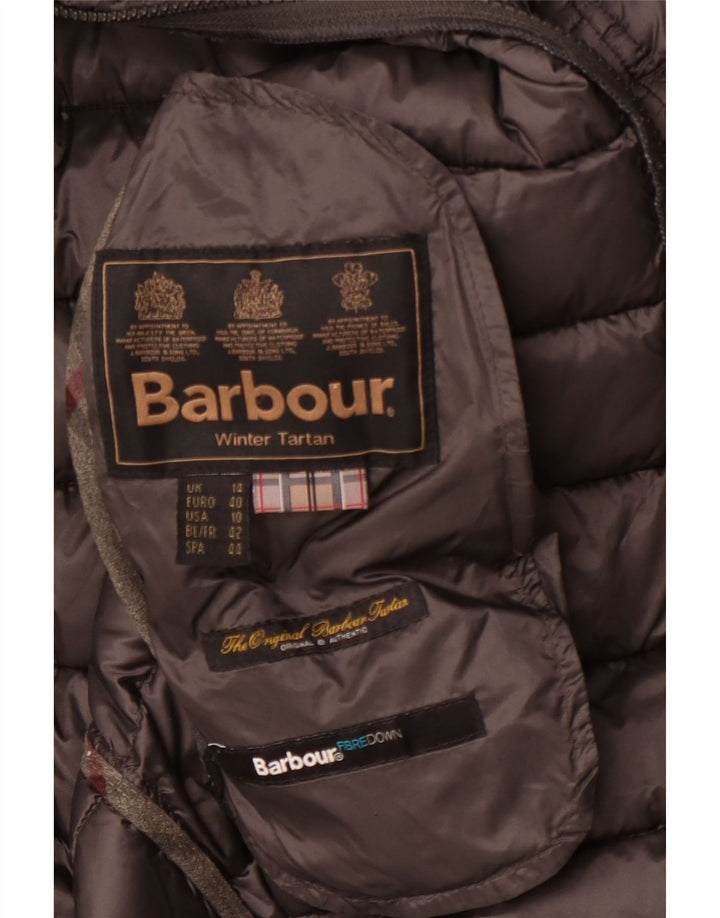 Barbour Chaqueta Acolchada De Tartán De Invierno Para Mujer Reino Unido 44 Grande Gris Invierno