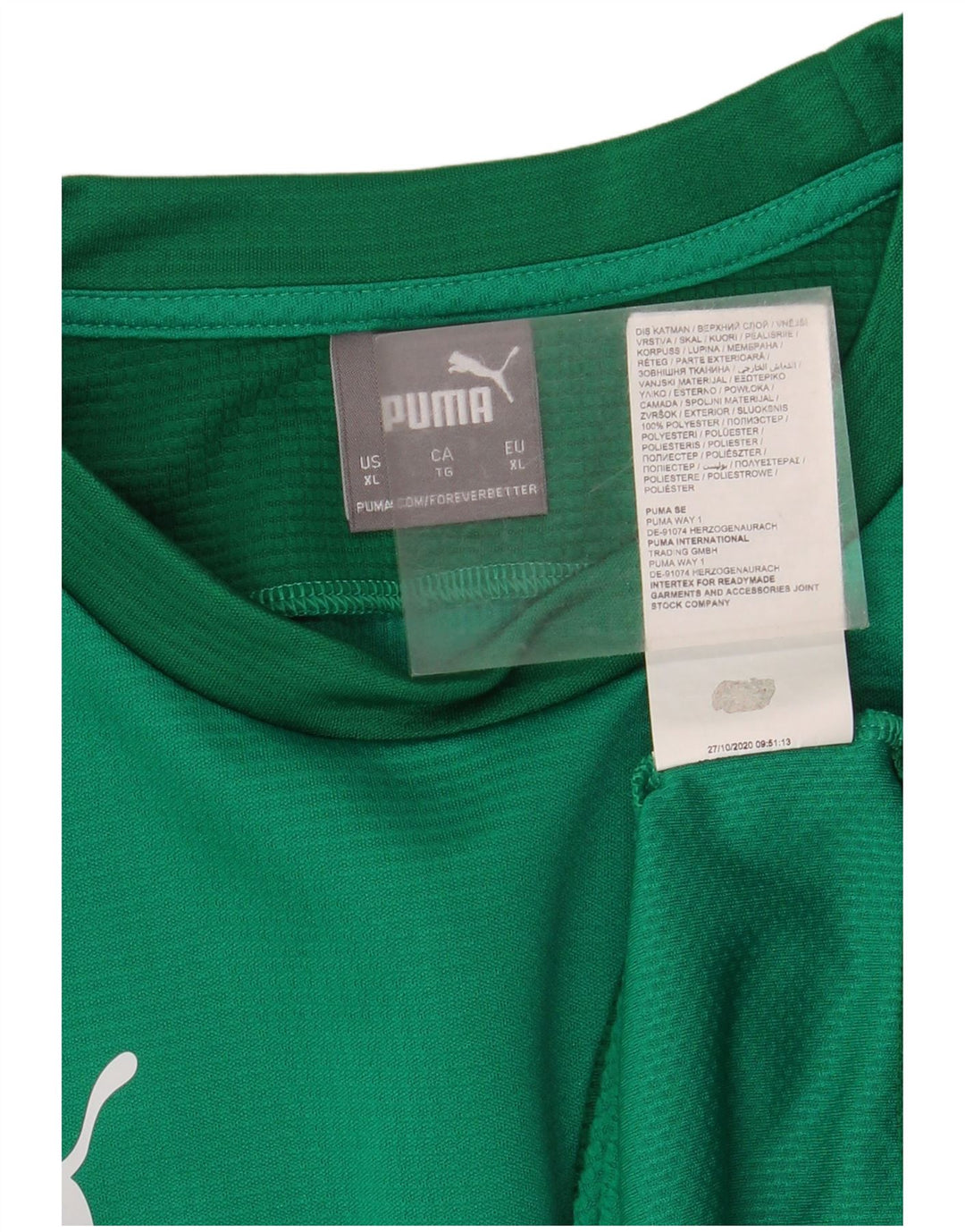 Puma Hombre Top Manga Larga XL Verde Colorblock Poliéster
