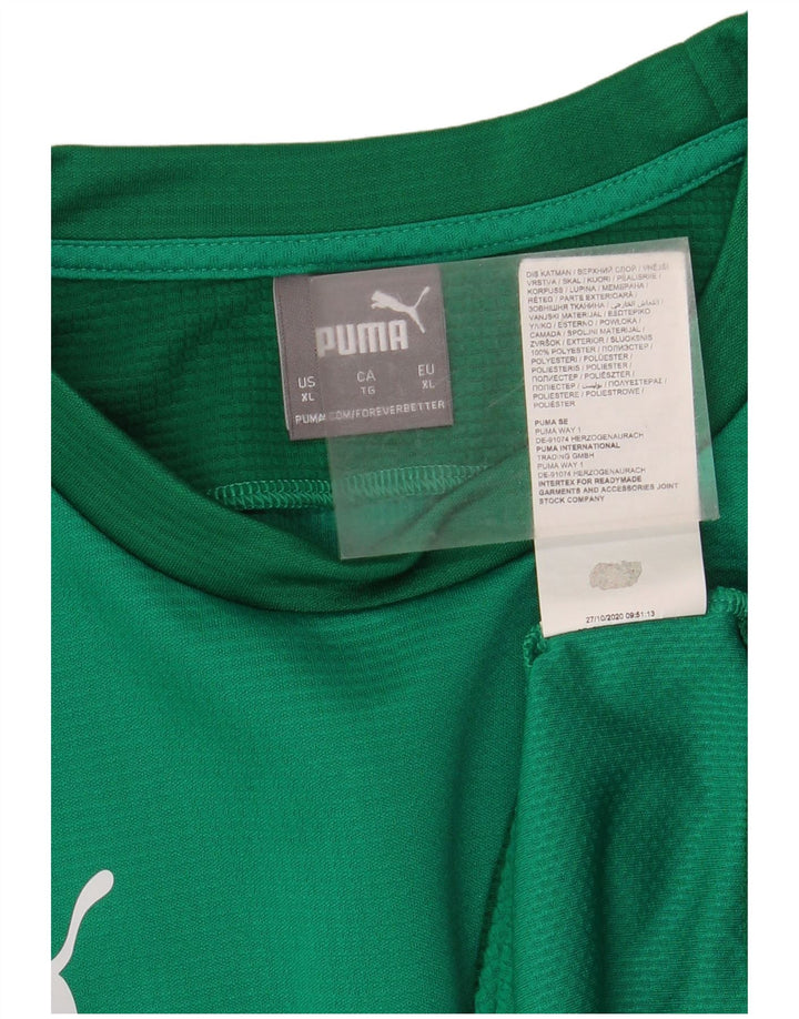 Puma Hombre Top Manga Larga XL Verde Colorblock Poliéster