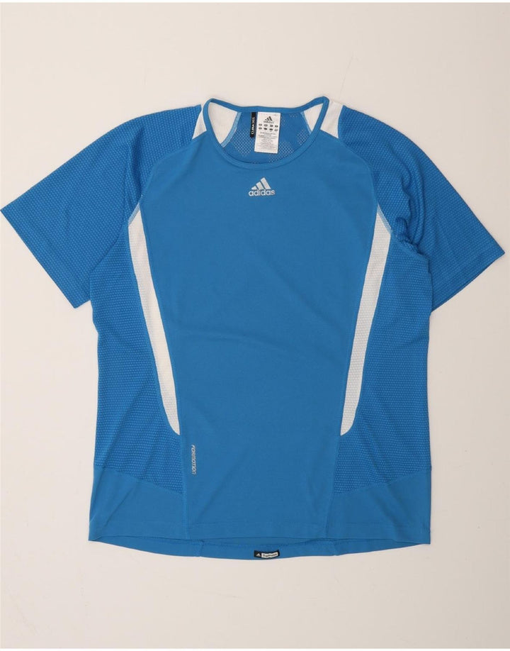 ADIDAS Mens Clima 365 Camiseta Top Grande Azul Colorblock Poliéster