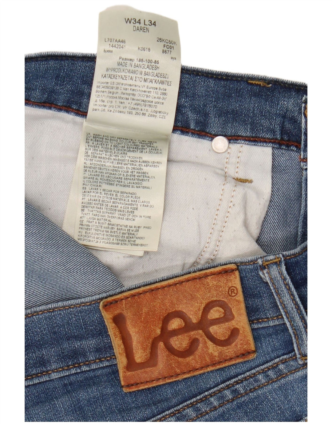 Vaqueros Lee Daren Straight para Mujer W34 L29 Algodón Azul