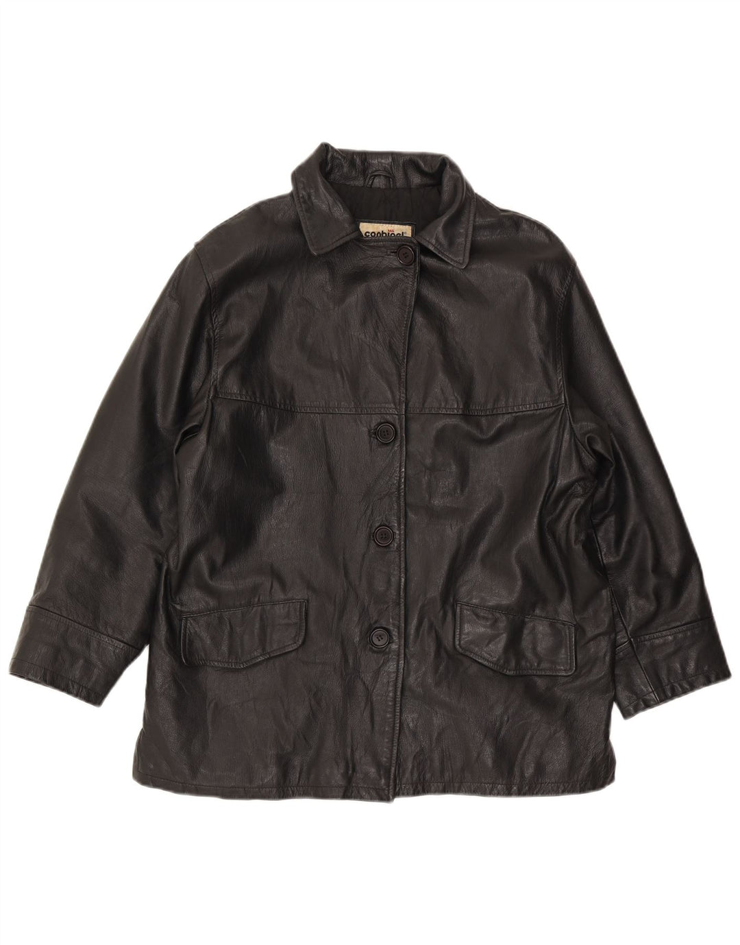 Chaqueta De Cuero Oversize Mujer Conbipel IT 44 Medium Cuero Negro