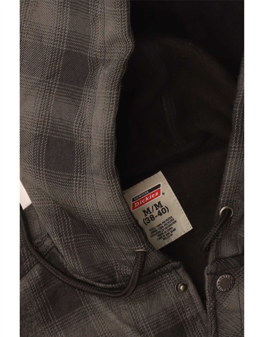 Dickies Camisa de leñador con capucha para hombre UK 38/40 Poliéster a cuadros gris medio