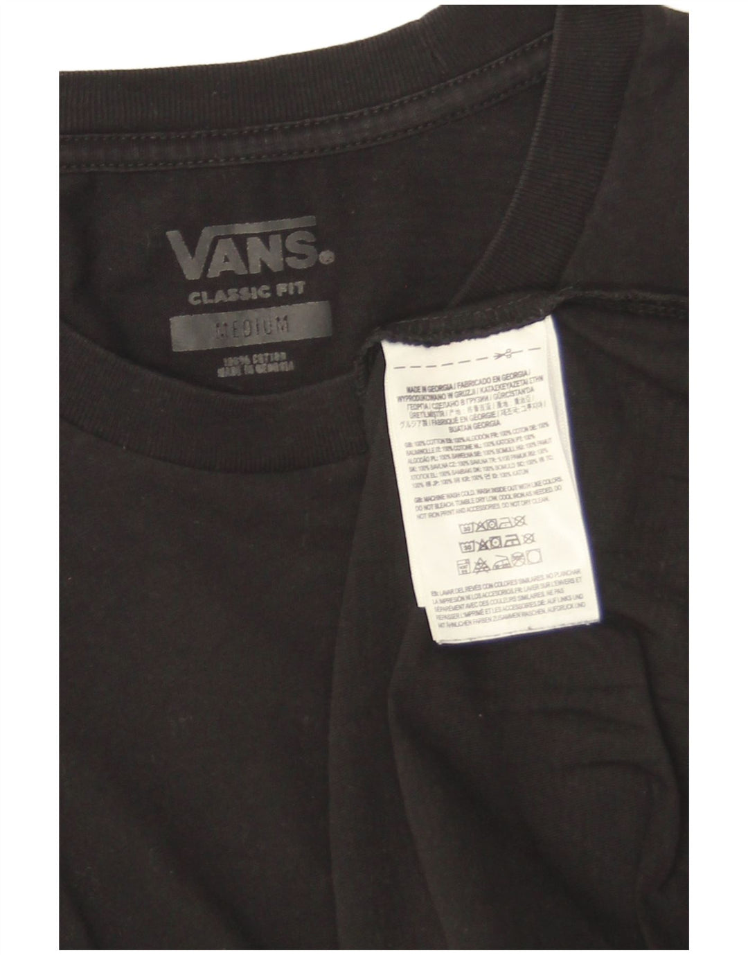 Camiseta Vans Classic Fit para hombre, talla mediana, algodón negro