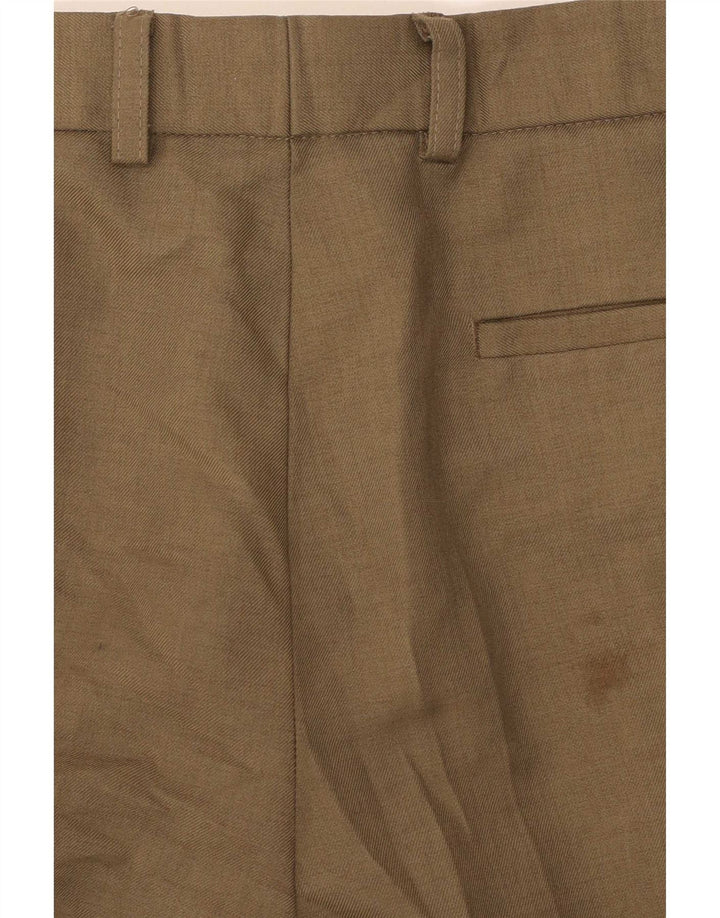 Marks & Spencer Pantalón chino con pinzas para hombre W32 L33 Poliéster caqui