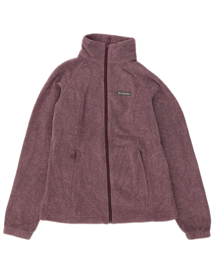 COLUMBIA Chaqueta polar para mujer UK 10 Small Púrpura Moteado Poliéster