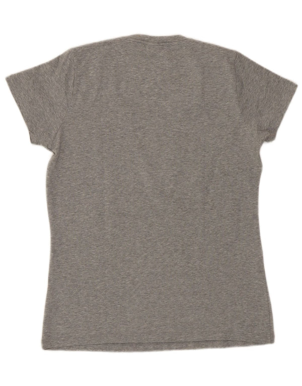 Trussardi Jeans Mujer Camiseta Gráfica Top UK 44 Grande Gris Algodón