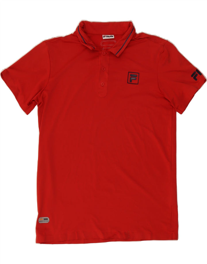 FILA Mens Graphic Polo Shirt Medium Red Polyester Vintage Fila and Second-Hand Fila from Messina Hembry 