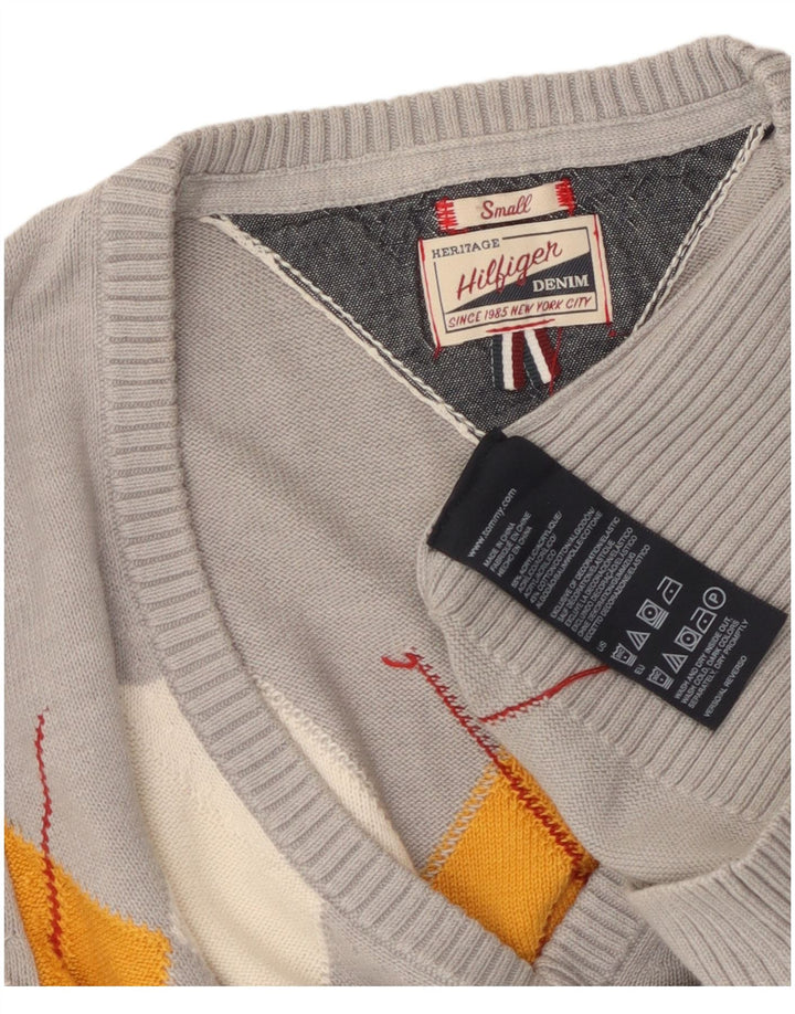 Tommy Hilfiger Suéter Heritage con Cuello en V para Mujer UK 10 Small Gris