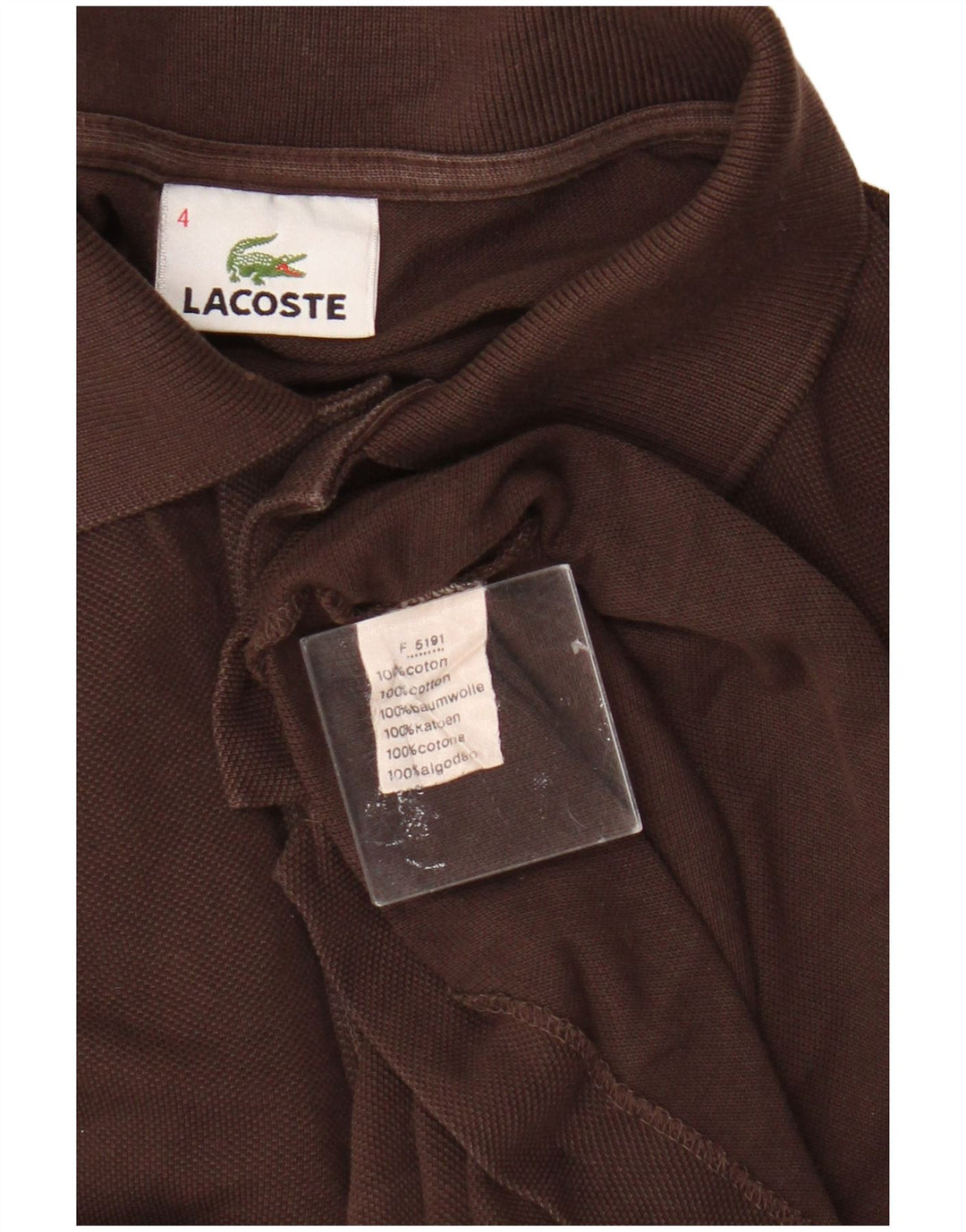 Polo Lacoste para hombre talla 4 algodón marrón medio