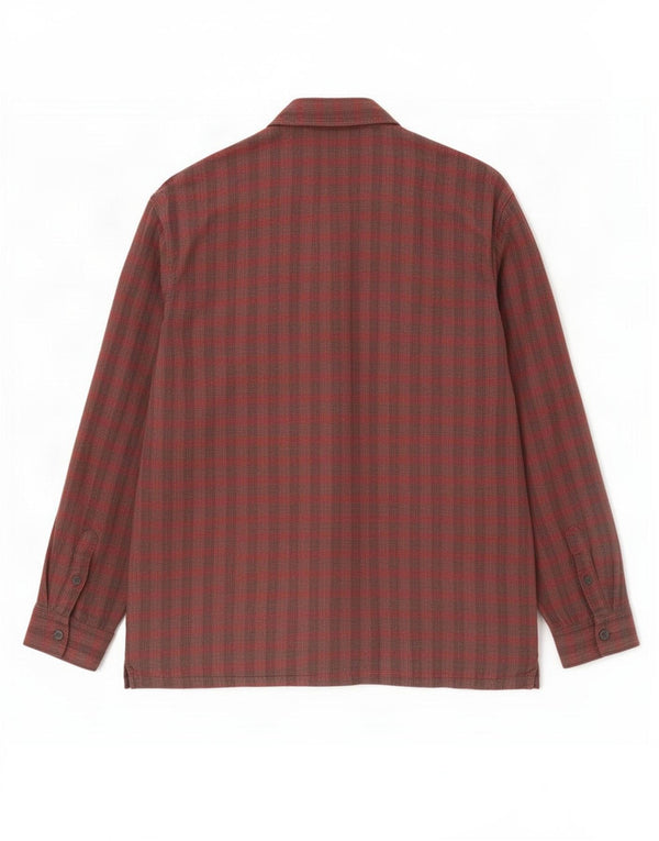 Calvin Klein Camisa para dormir para hombre Algodón a cuadros burdeos mediano