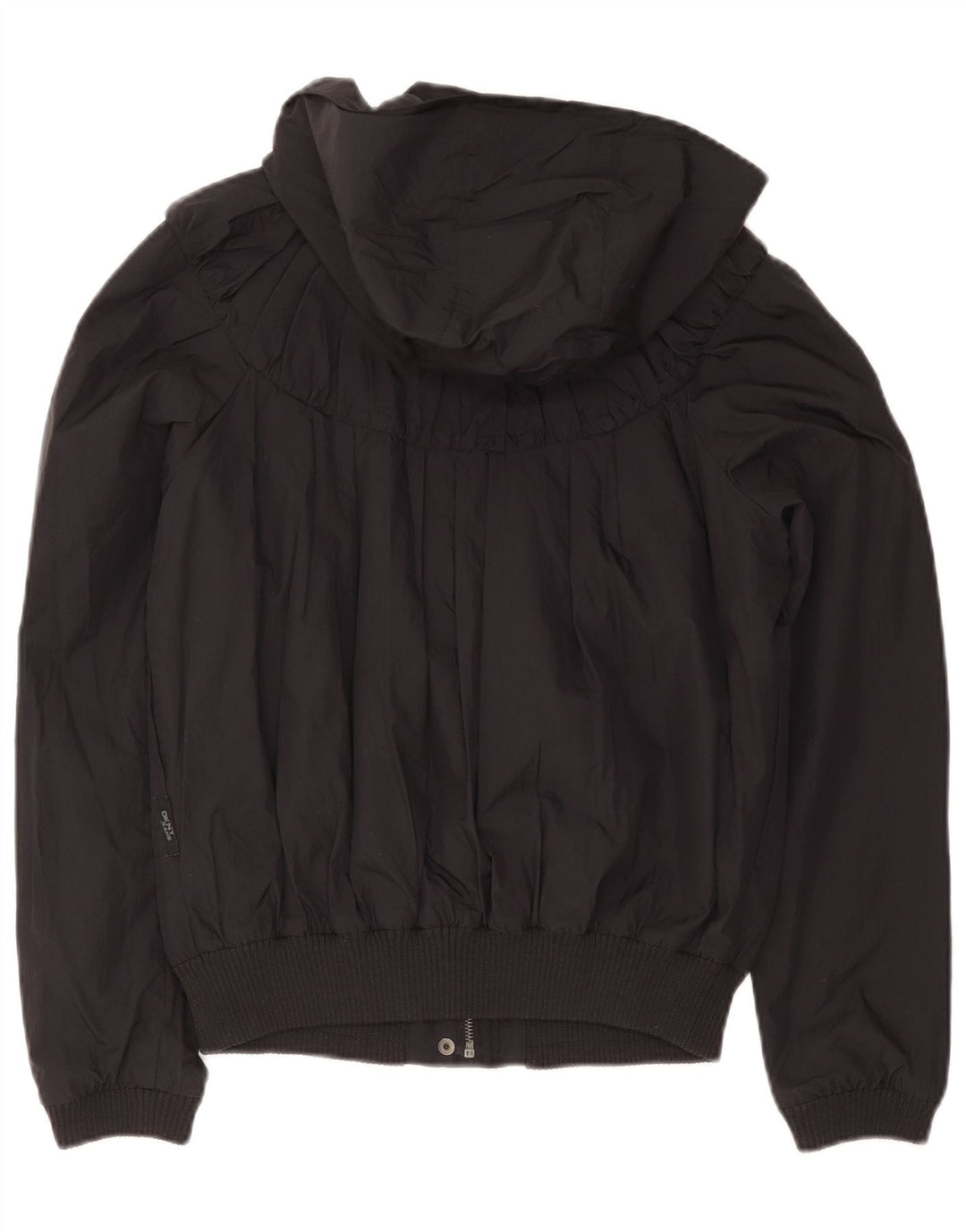 Dkny Chaqueta bomber con capucha para mujer UK 44 Mediana Nylon negro