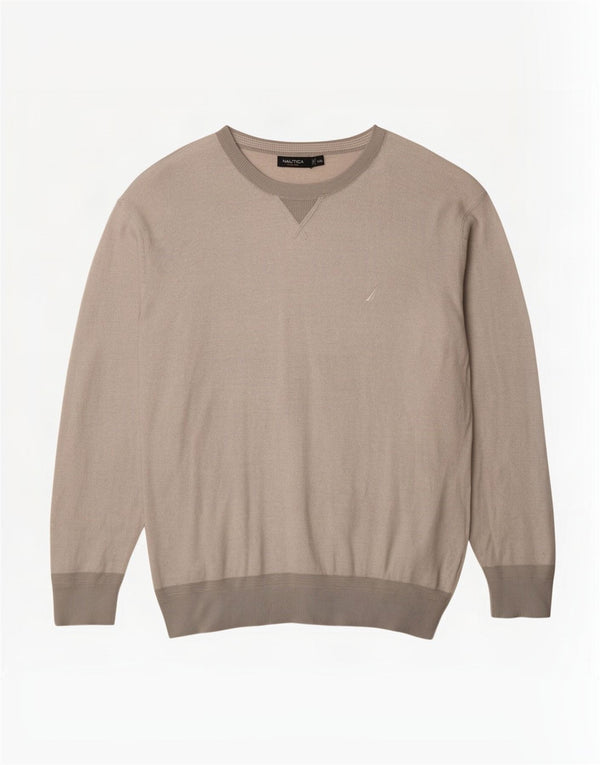Nautica Jersey para hombre con cuello de barco, talla 2XL, algodón gris