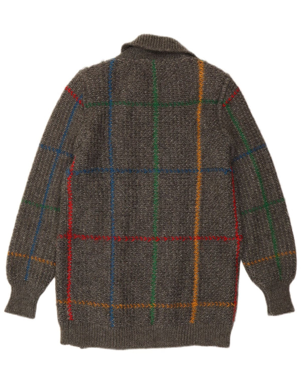 Iceberg Cárdigan Mujer IT 42 Lana A Cuadros Gris Medio