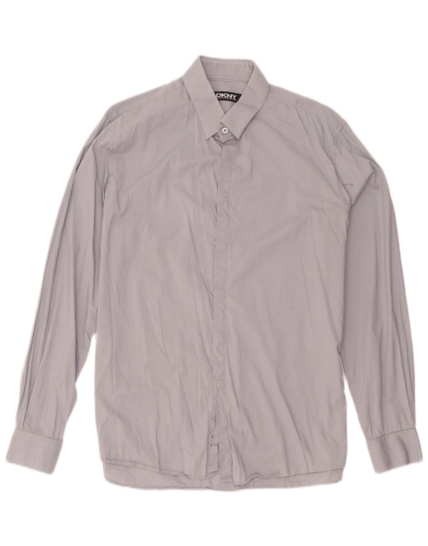 Camisa Dkny para hombre talla 16 1/2 grande gris algodón