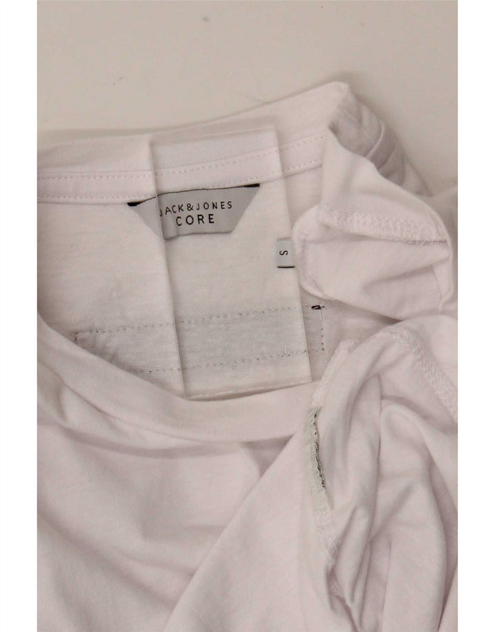 Jack & Jones Mens Graphic Top Manga Larga Pequeño Blanco