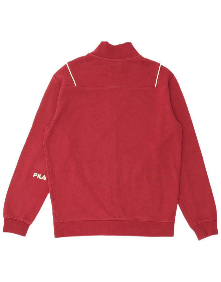 Fila Mens Chándal Top Chaqueta Pequeña Algodón Rojo