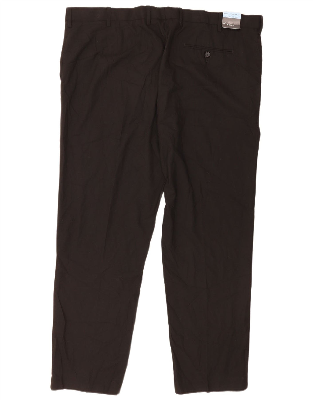 Marks & Spencer Pantalón chino de corte regular para hombre W44 L31 Poliéster negro