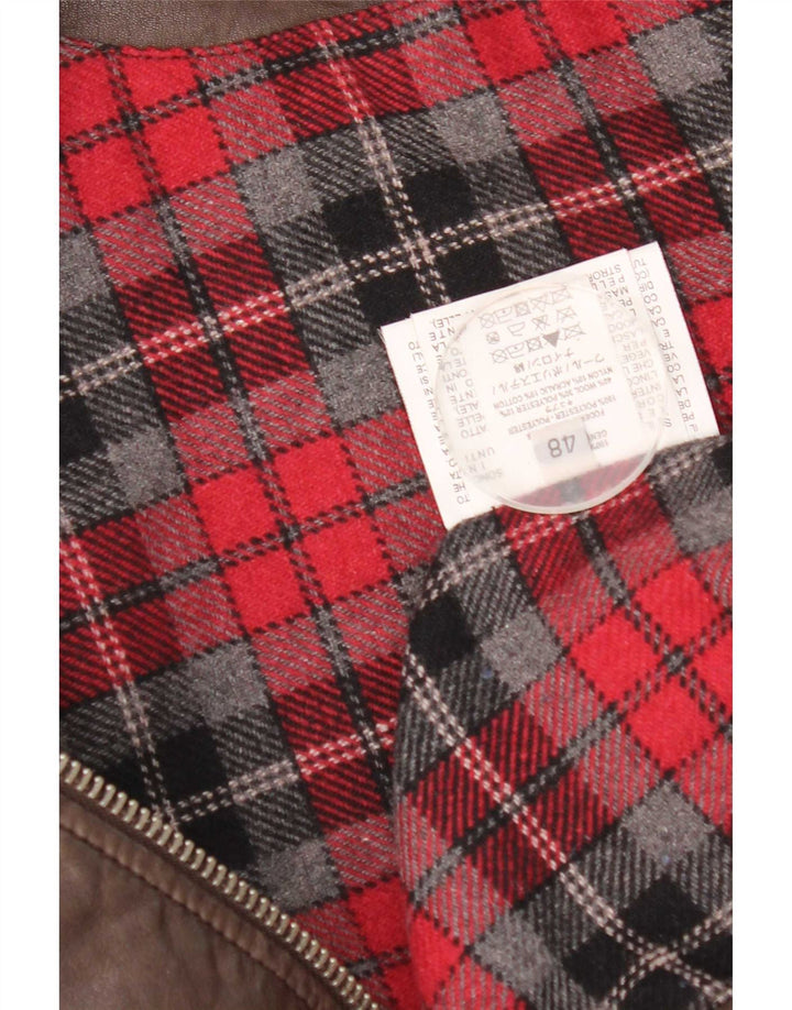 Chaqueta de cuero vintage para mujer IT 48 XL Marrón
