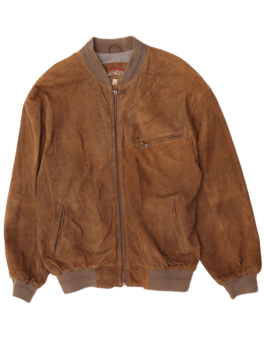 Montes Chaqueta bomber de ante para hombre EU 52 XL Cuero marrón