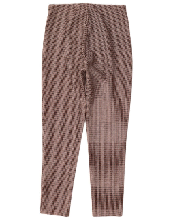 Zara Mujer Pantalón Casual Pitillo Mediano W28 L27 Marrón Pata De Gallo