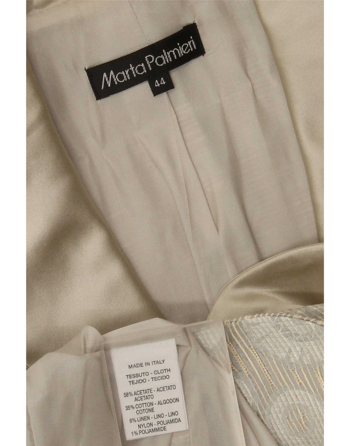 Marta Palmieri Chaqueta Blazer De 4 Botones Para Mujer IT 44 Gris Medio Floral