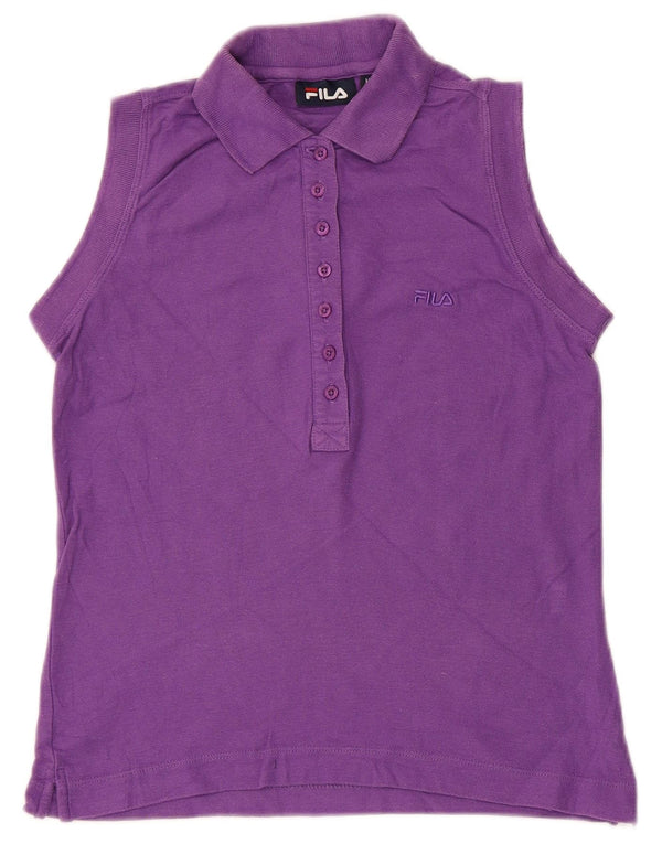 Fila Polo sin mangas para mujer UK 42 Algodón morado mediano