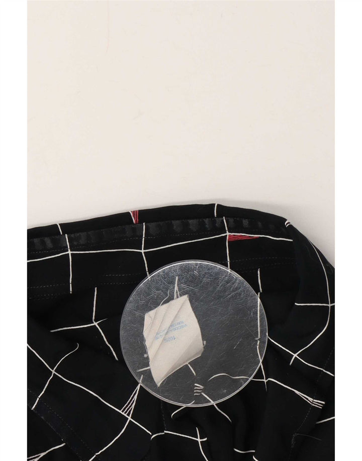 Camisa vintage para hombre XL Viscosa a cuadros negros