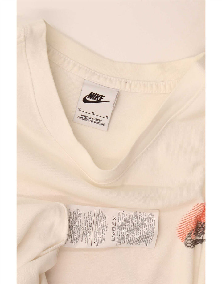 Nike Camiseta gráfica para hombre Top mediano de algodón blanco