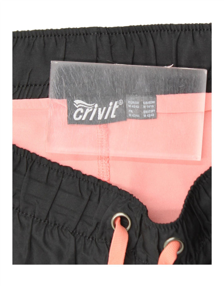 CRIVIT Pantalones cortos deportivos para mujer ES 14/16 Mediano Negro Colorblock Poliéster