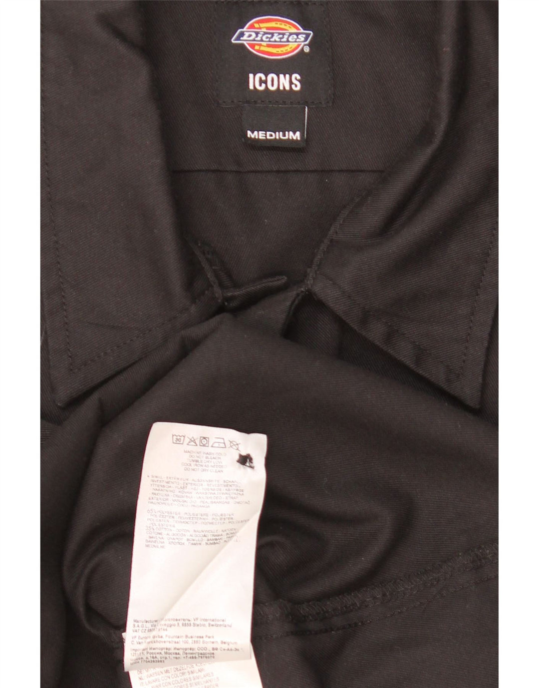 Camisa Dickies Hombre Manga Corta Poliéster Negro Mediano