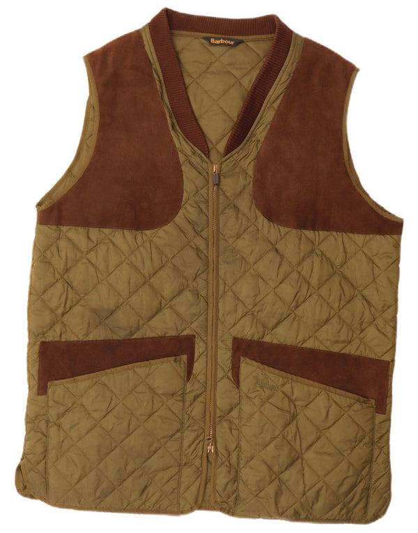 Chaleco acolchado Barbour para hombre UK 42 XL Poliamida color block caqui
